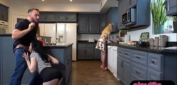  I was horny so I fucked my GFs stepsis in the kitchen